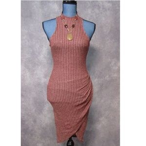 NWT Morning Mist Red Ruched Sleevless Dress 8